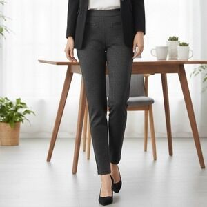 Rafaella Women Comfort Career Pants Size 10 Gray Pull On Stretch Office Trousers